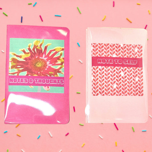 Hot Pink Bold & Pink Sweet  Mini Pocket NOTEBOOKS set of 3