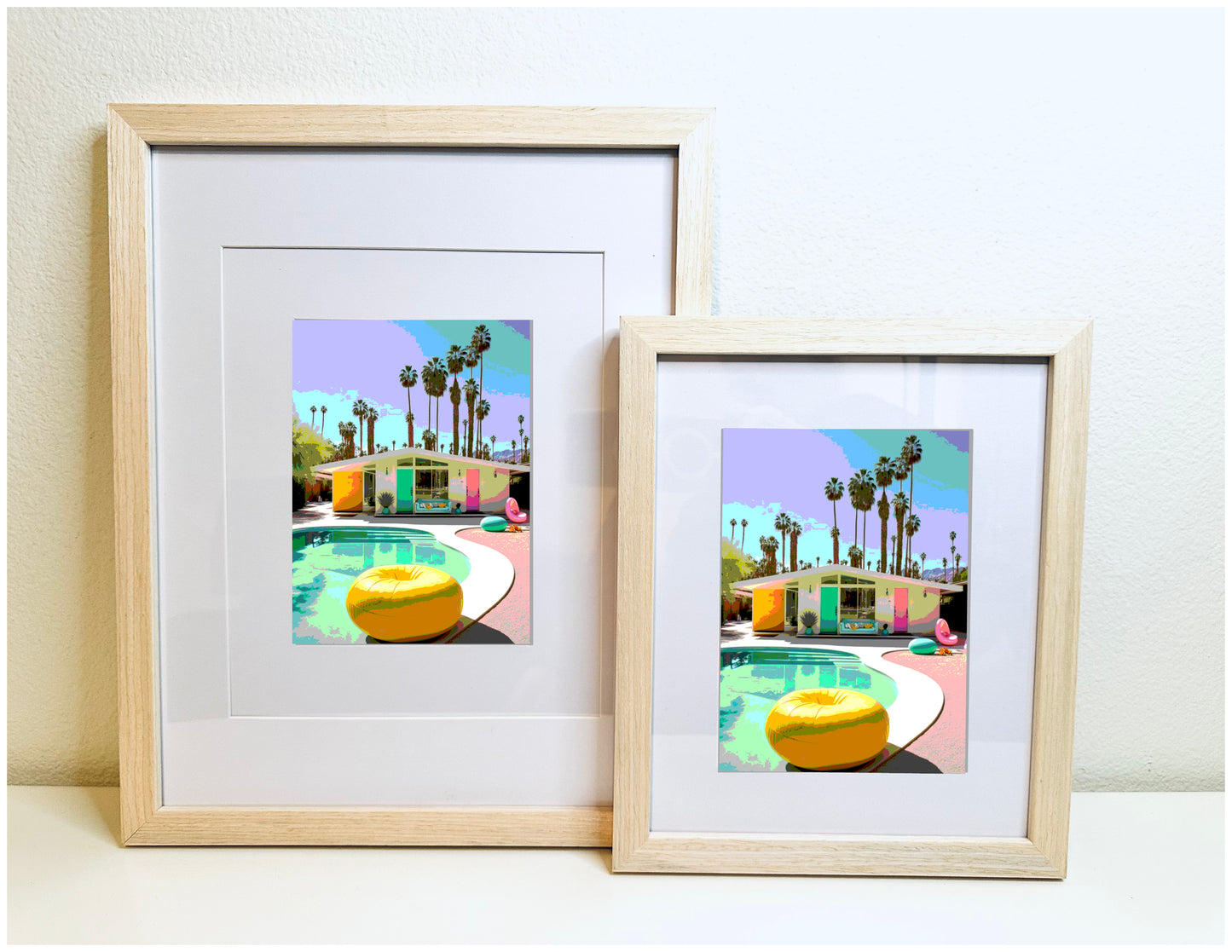 Palm Spring POOL HOUSE Printed Artwork Home Decor Framed or Matted