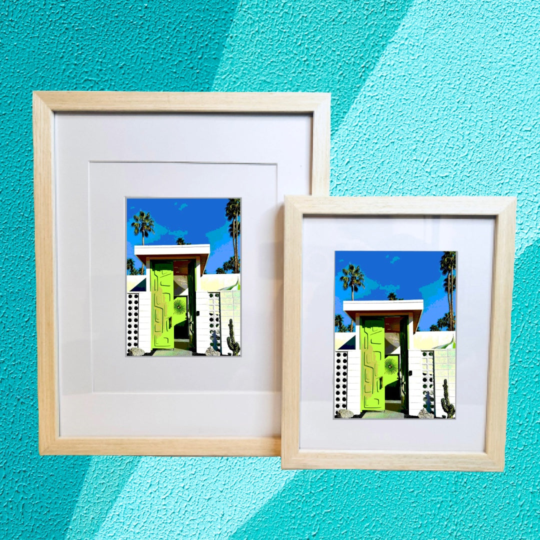 Palm Spring SHAG HOUSE Printed Artwork Home Decor Framed or Matted