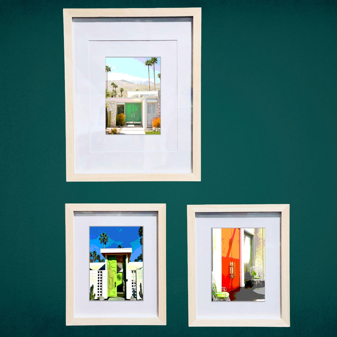 Palm Spring GREEN DOOR Printed Artwork Home Decor Framed or Matted