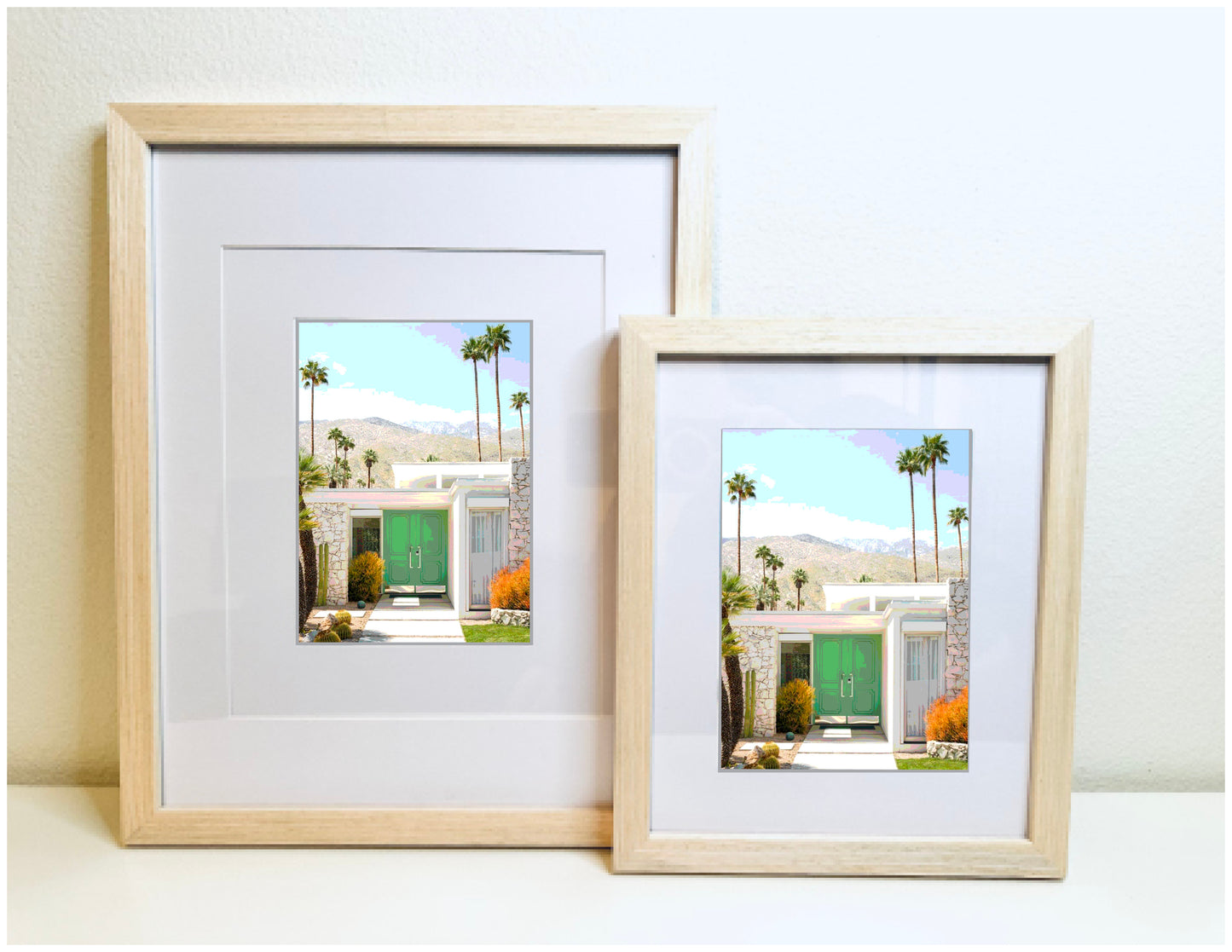 Palm Spring GREEN DOOR Printed Artwork Home Decor Framed or Matted