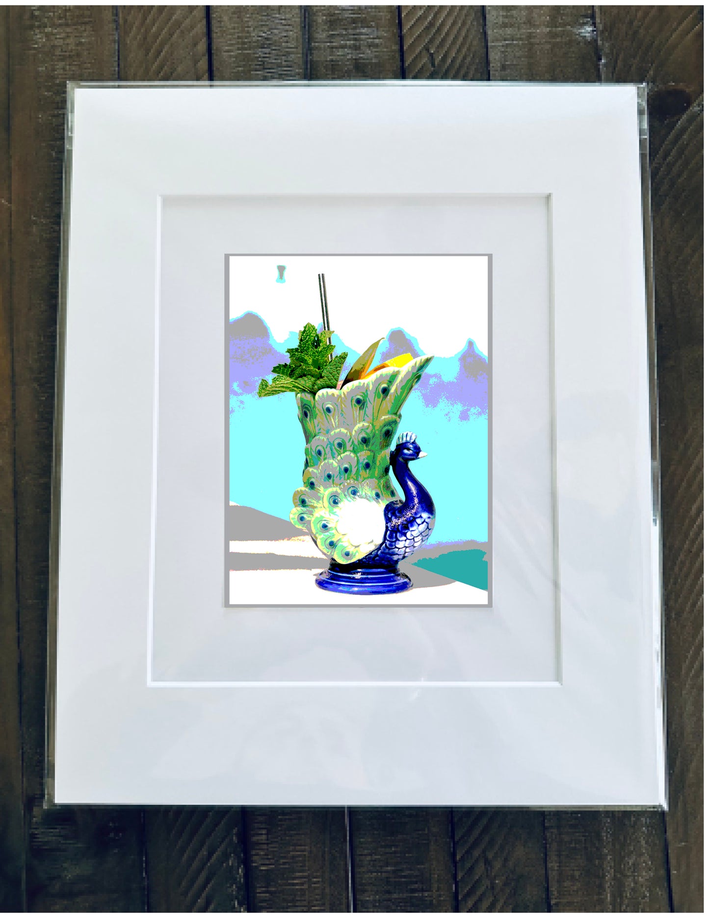 Poolside Art PEA-COCKTAIL Drink Framed Printed Artwork Home Decor
