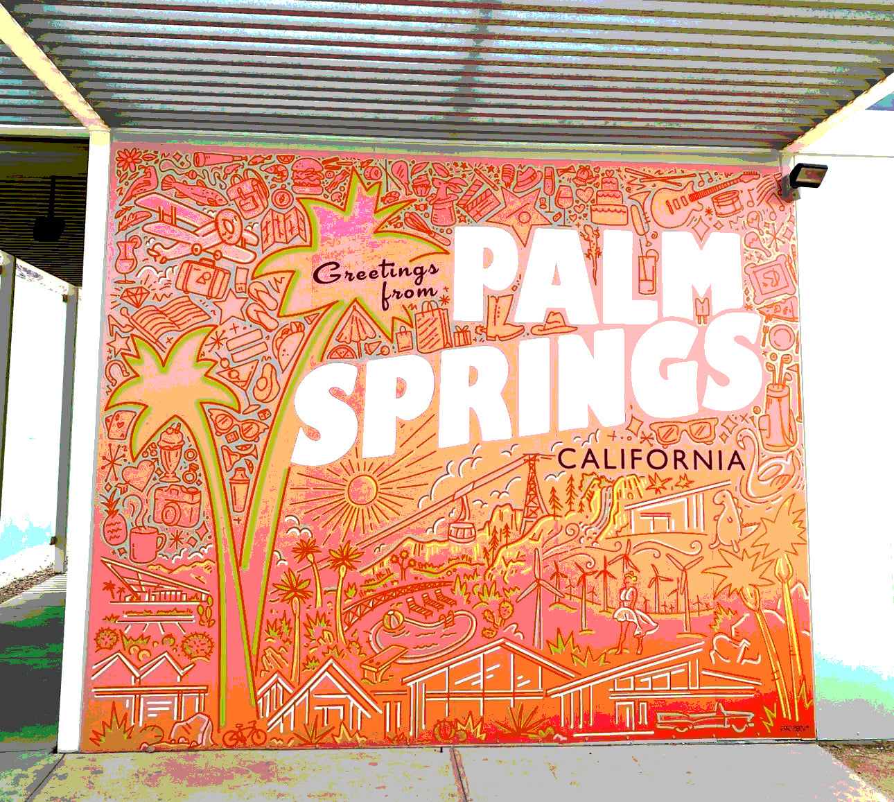 Palm Spring PSP MURAL Printed Artwork Home Decor Framed or Matted