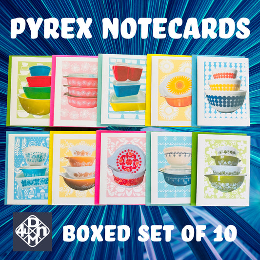 PYREX LOVE Note Cards A2 size Modern & Colorful Stationery Cards Boxed set of 10