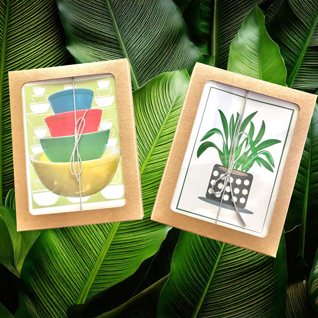 PLANT LIFE Note Cards A2 size Modern & Colorful Stationery Cards Boxed set of 10