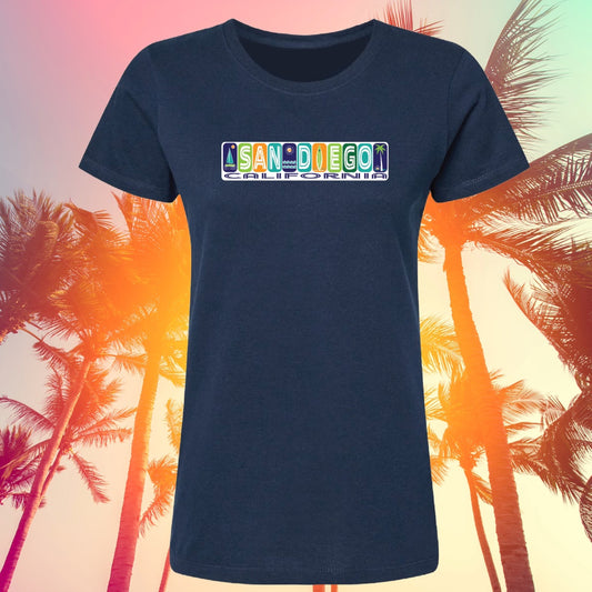 San Diego Surf & Sun Cotton Women's Graphic T-shirt