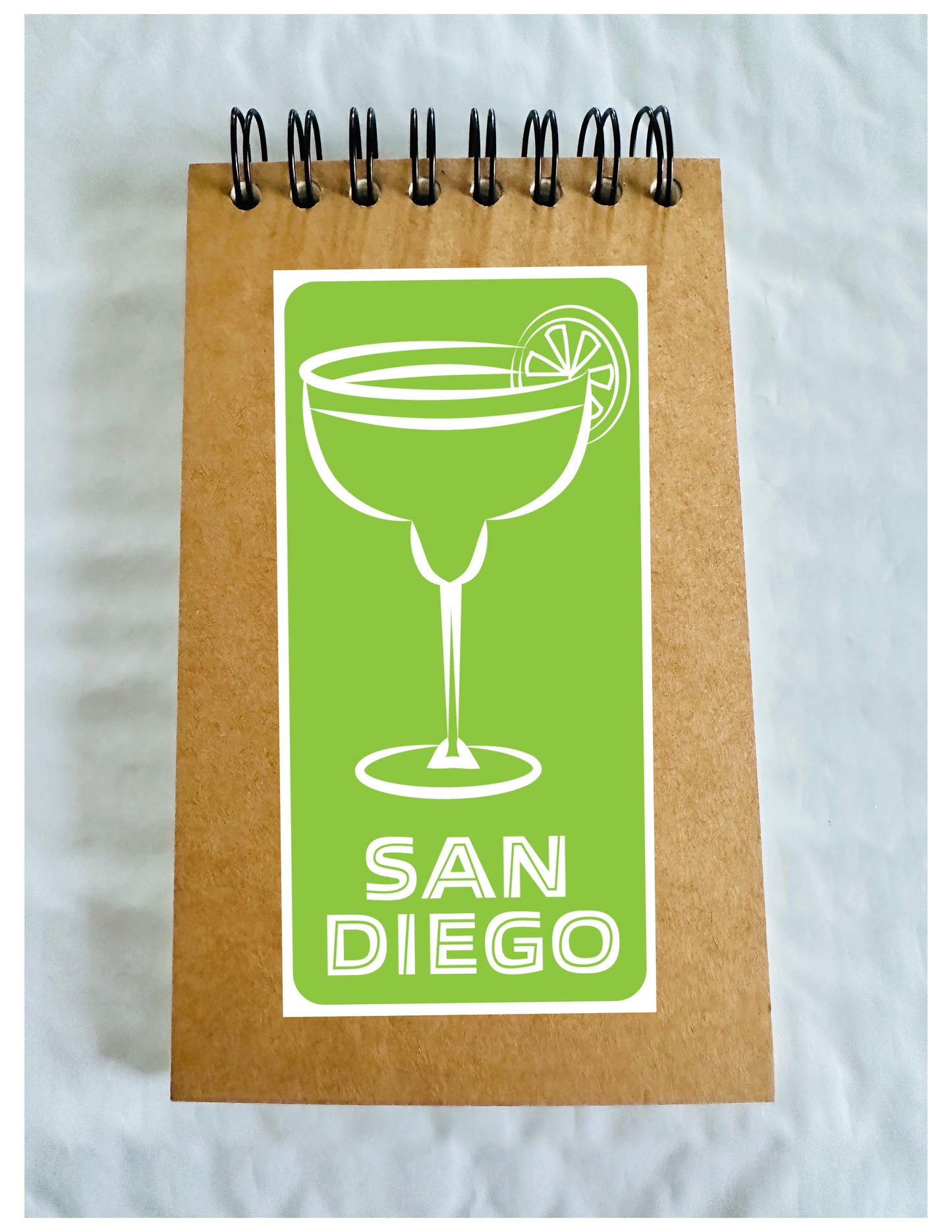 San Diego SAN Mini 3x5 Spiral Kraft Blank inside pages Memo Home Office School or Travel notebook