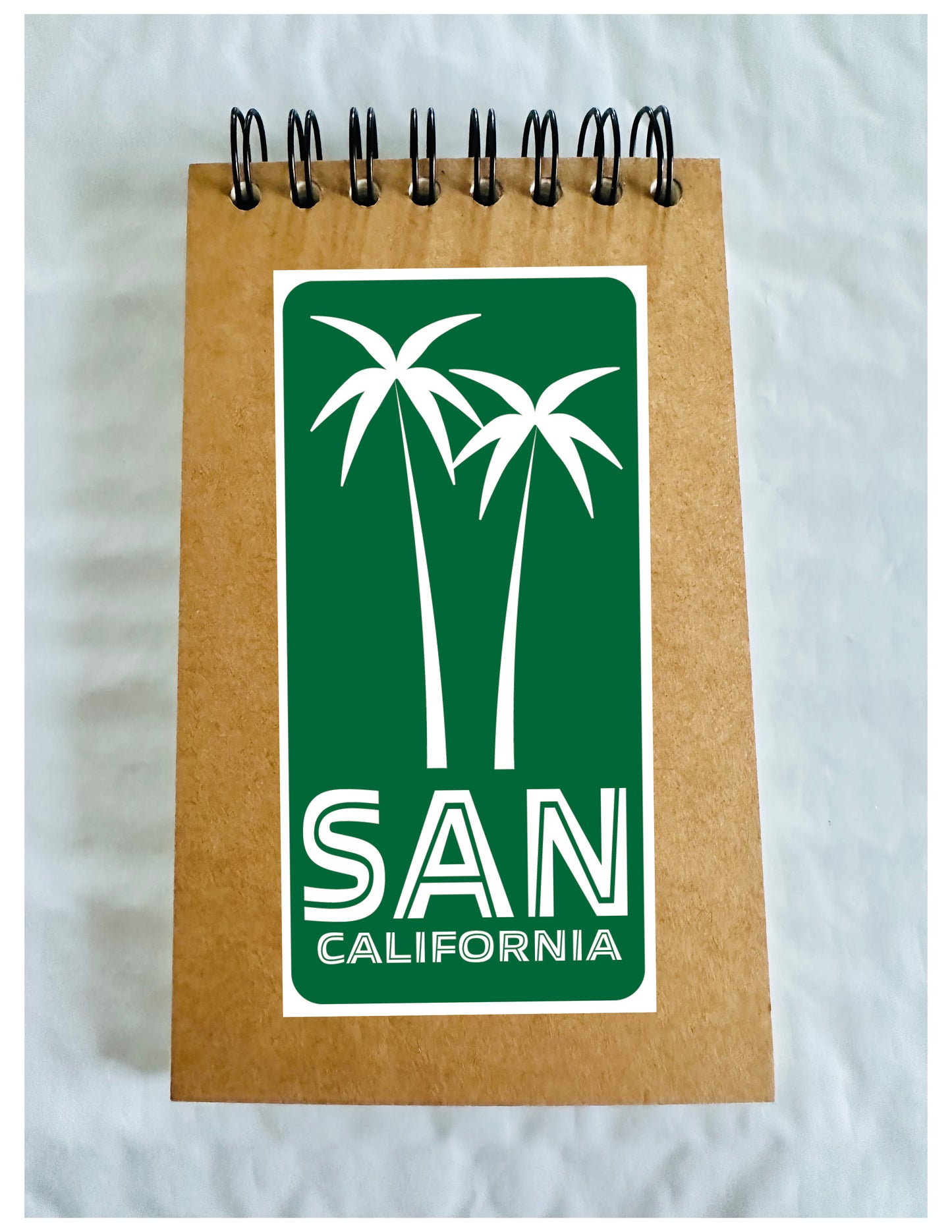 San Diego SAN Mini 3x5 Spiral Kraft Blank inside pages Memo Home Office School or Travel notebook