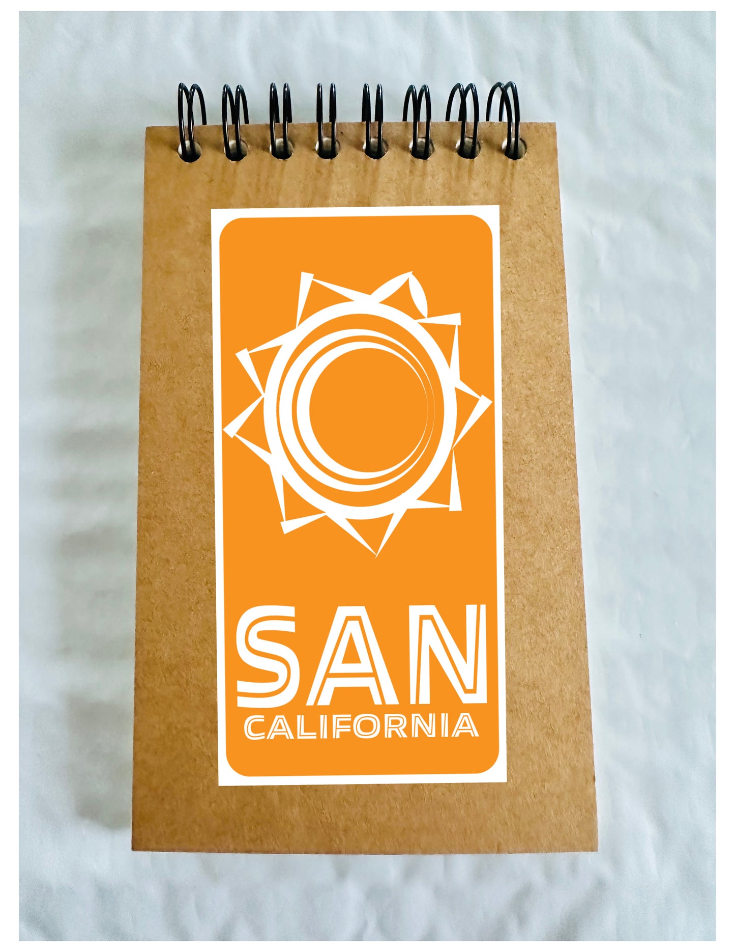 San Diego SAN Mini 3x5 Spiral Kraft Blank inside pages Memo Home Office School or Travel notebook