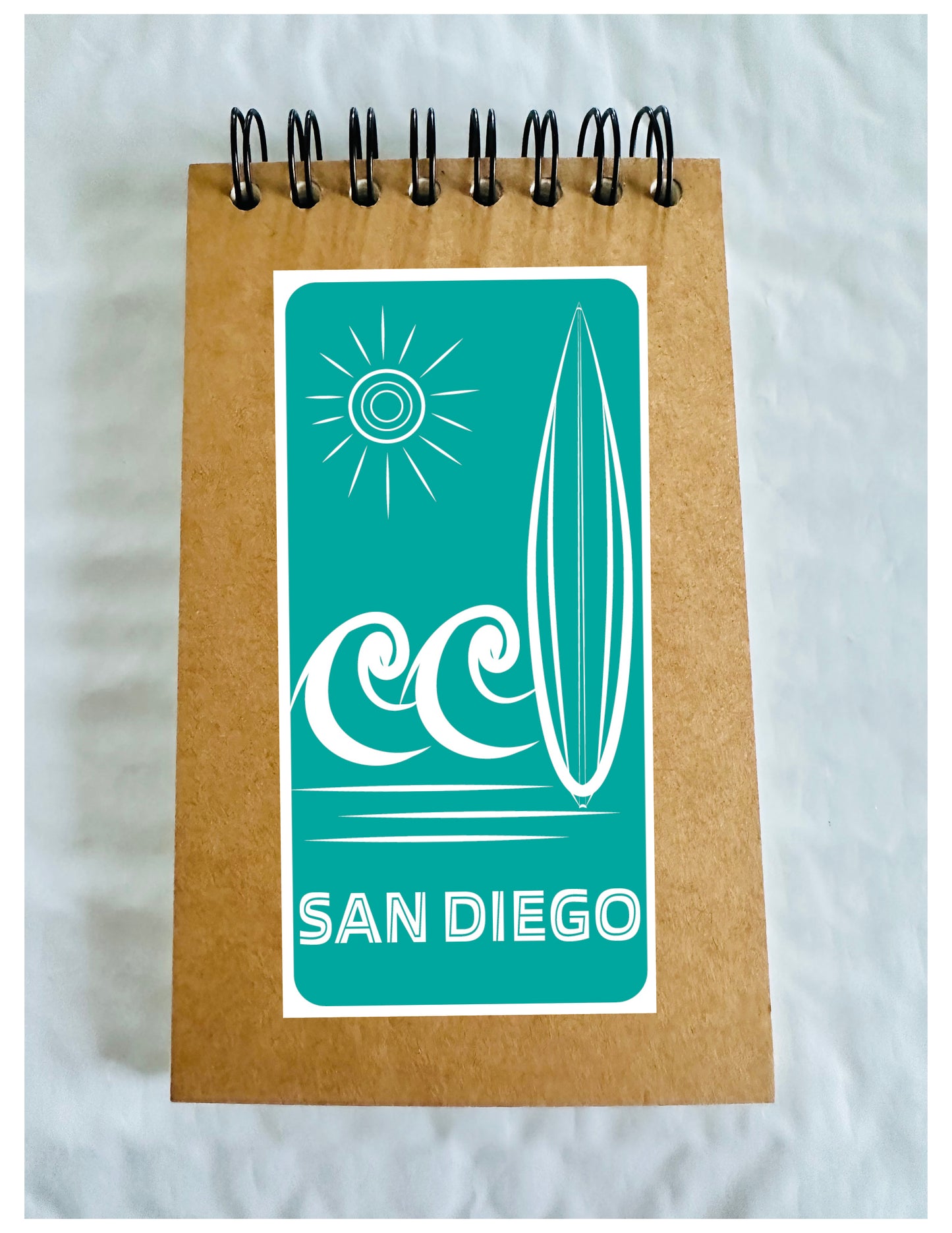 San Diego SAN Mini 3x5 Spiral Kraft Blank inside pages Memo Home Office School or Travel notebook