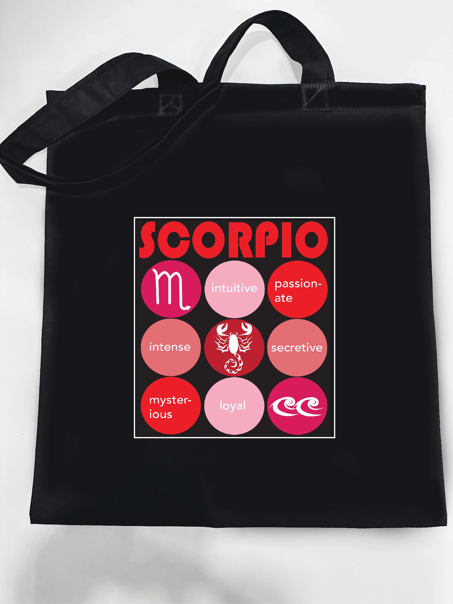 Black SCORPIO Zodiac Unisex Cotton Reusable Tote Bag