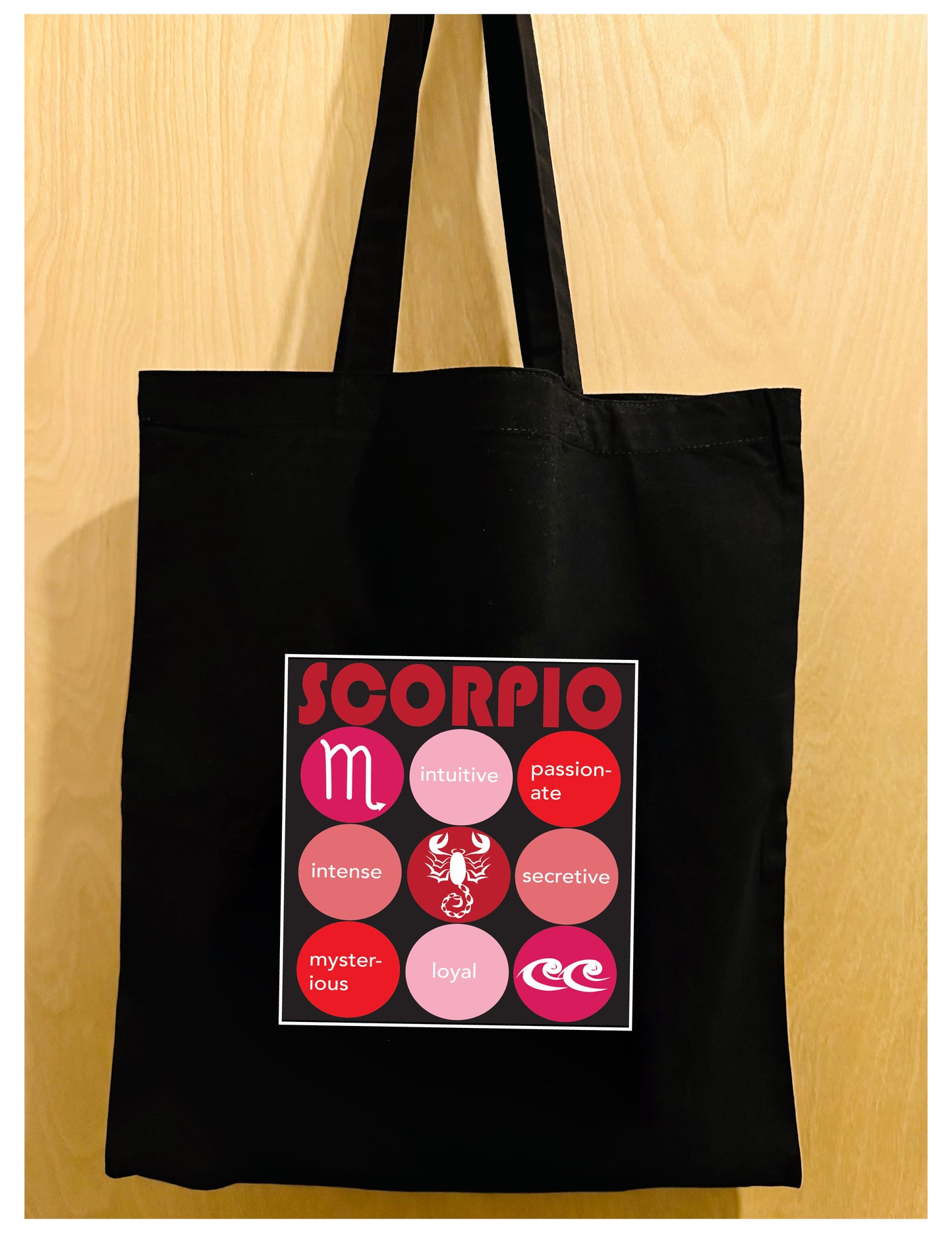 Black SCORPIO Zodiac Unisex Cotton Reusable Tote Bag