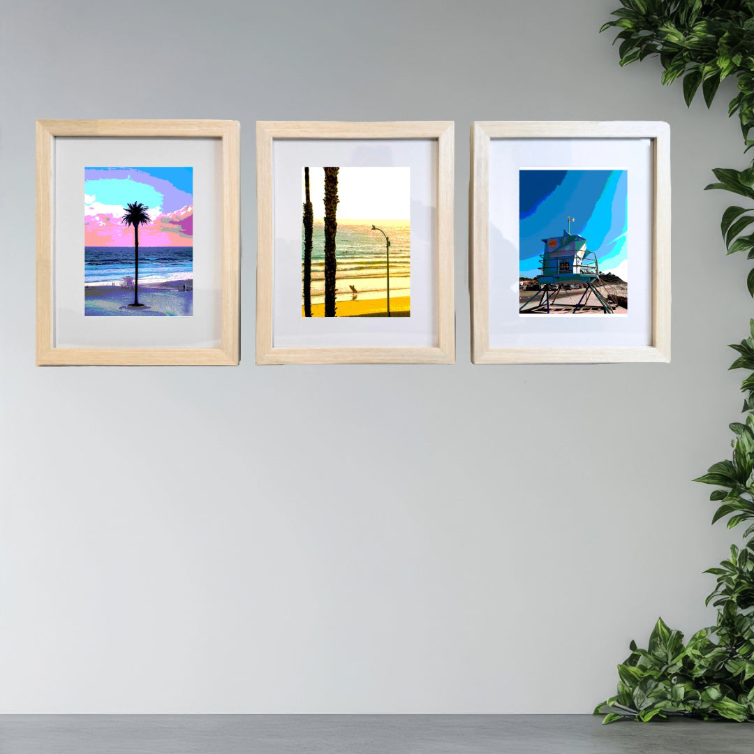 San Diego Cardiff Beach Lifeguard Station Printed Artwork Home Decor Framed or Matted