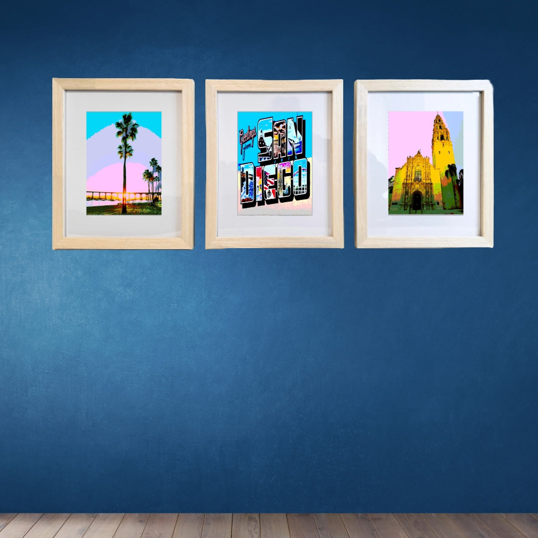 San Diego Landmark City Mural California Printed Artwork Home Decor