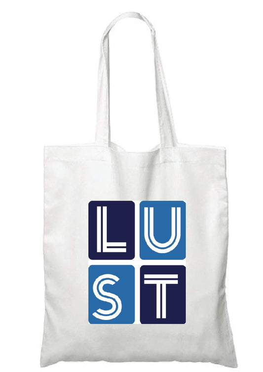White LUST Funny pool or beach Unisex Cotton Reusable Tote Bag