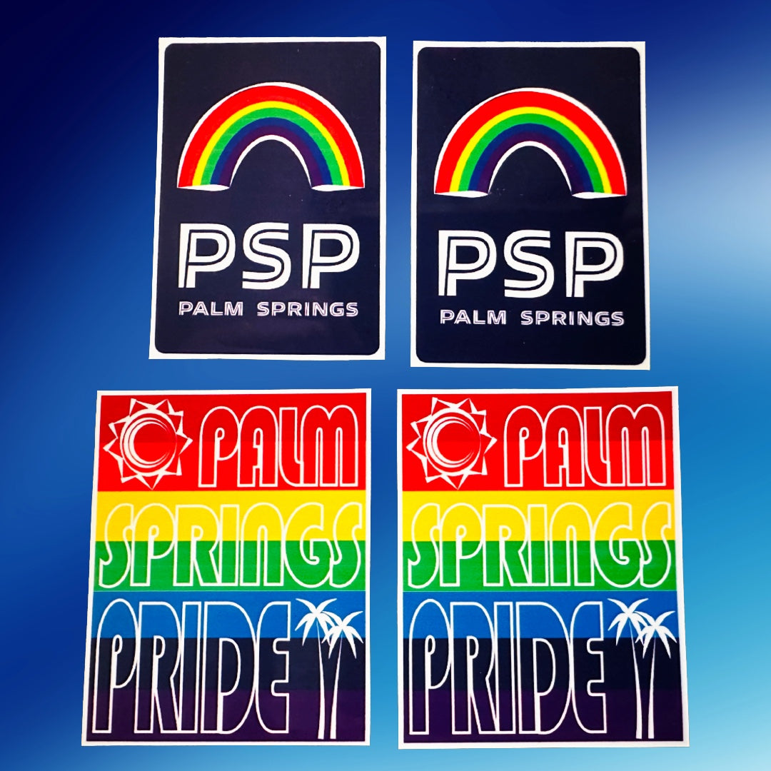PALM SPRINGS California PRIDE Rainbow Stickers glossy decals