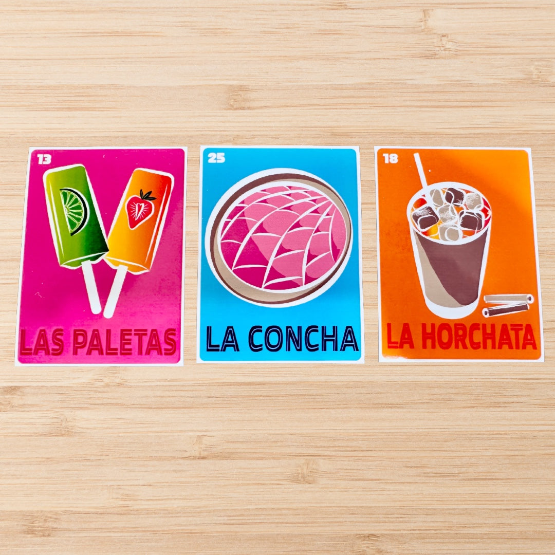 MEXICAN LOTERIA Stickers food & drink glossy decals