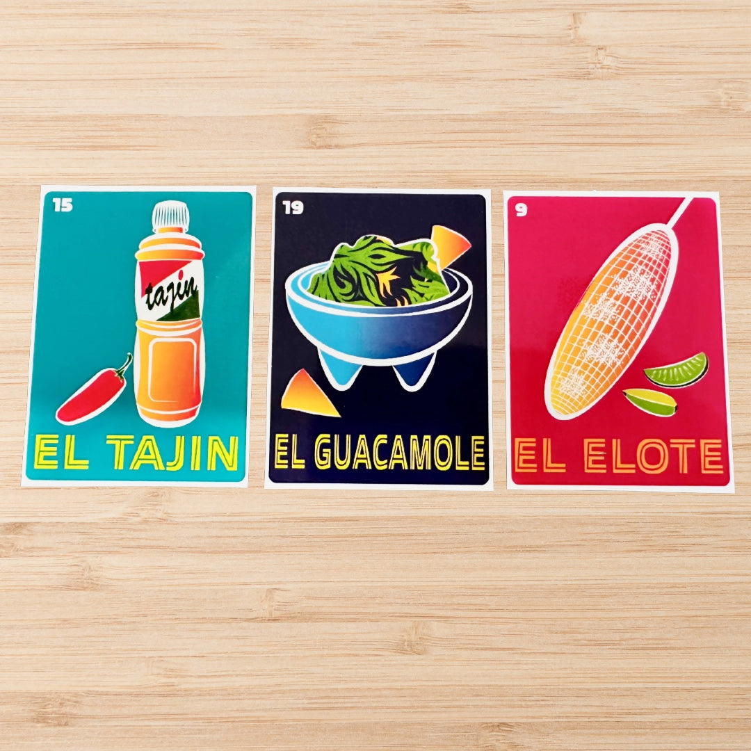 MEXICAN LOTERIA Stickers food & drink glossy decals