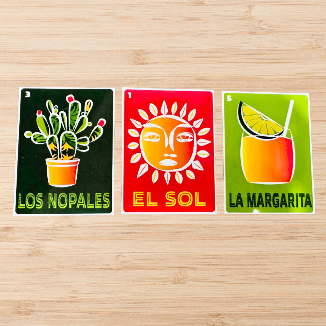 MEXICAN LOTERIA Stickers food & drink glossy decals