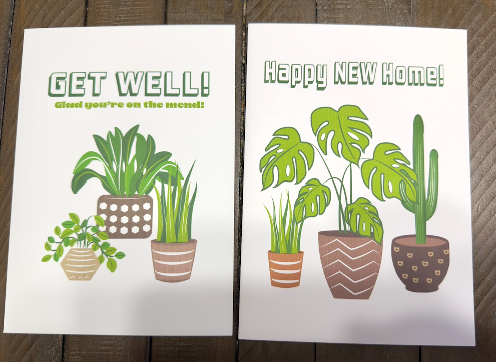 Plant Lovers MULTI OCCASION SET of 10 cards Bold & Cheerful Celebrations Boxed greeting cards