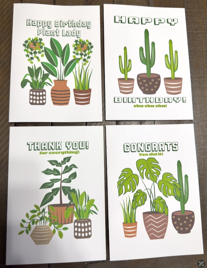 Plant Lovers MULTI OCCASION SET of 10 cards Bold & Cheerful Celebrations Boxed greeting cards