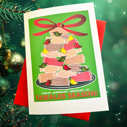 Feliz Navidad Season Is Tamales Season! Holiday Boxed Christmas cards set of 10
