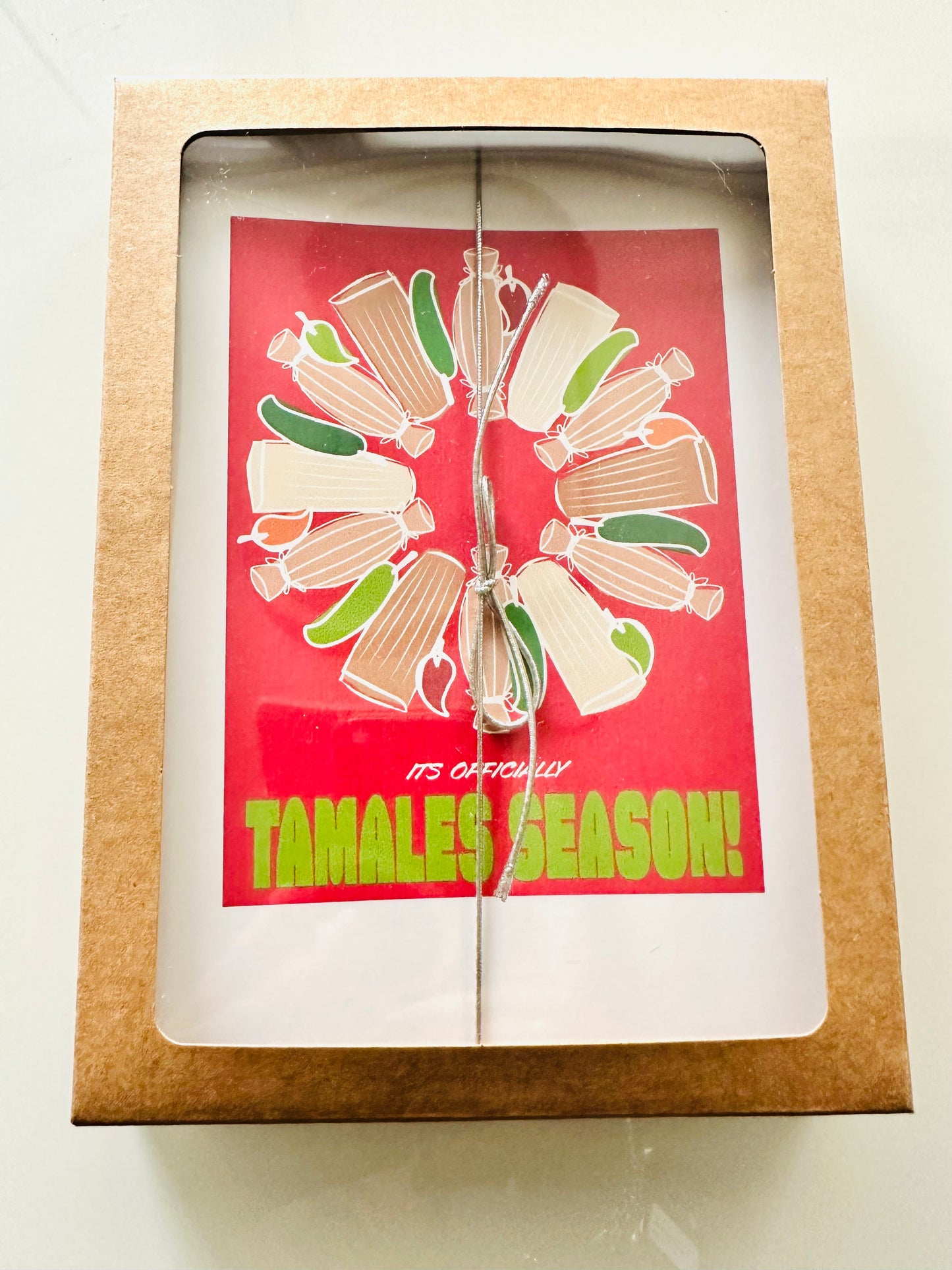 IT'S OFFICIALLY TAMALES SEASON Holiday Boxed Stationery Greeting card set of 10 size 5 X 7