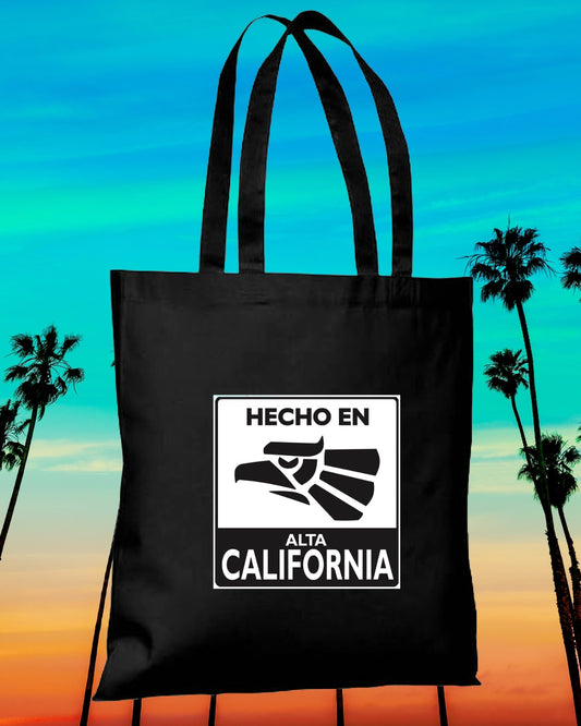 Black Hecho En Alta California Spanish Language Cotton Tote Bag