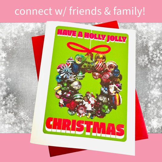 Have a Holly Jolly Christmas Holiday Boxed Greeting card set of 10 size A2/4.25X 5.5