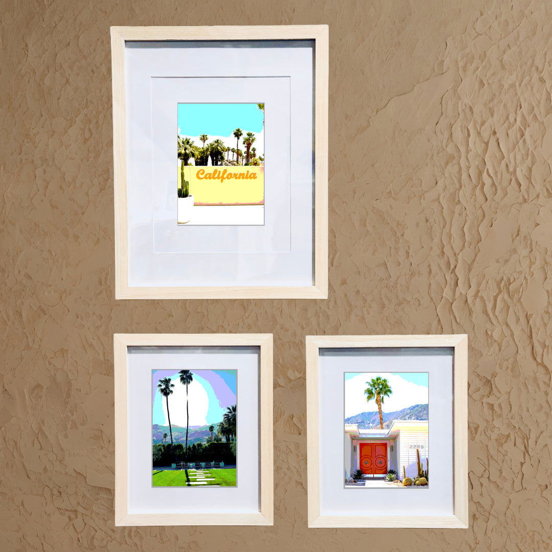 Palm Spring Hotel Prints AZURE SKY Framed Printed Artwork Home Decor