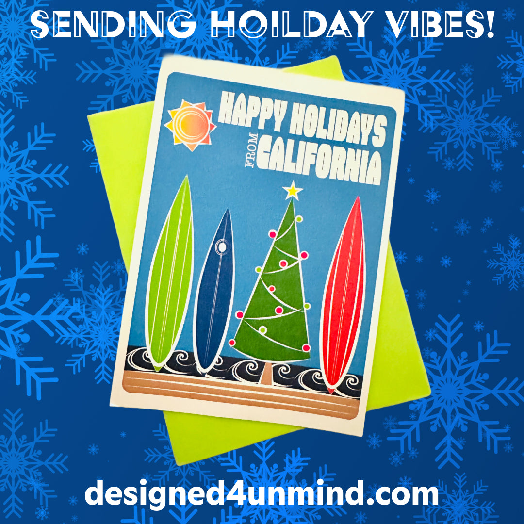 Happy Holidays from California Boxed Stationery Greeting Postcard set of 10 size 5 X 7