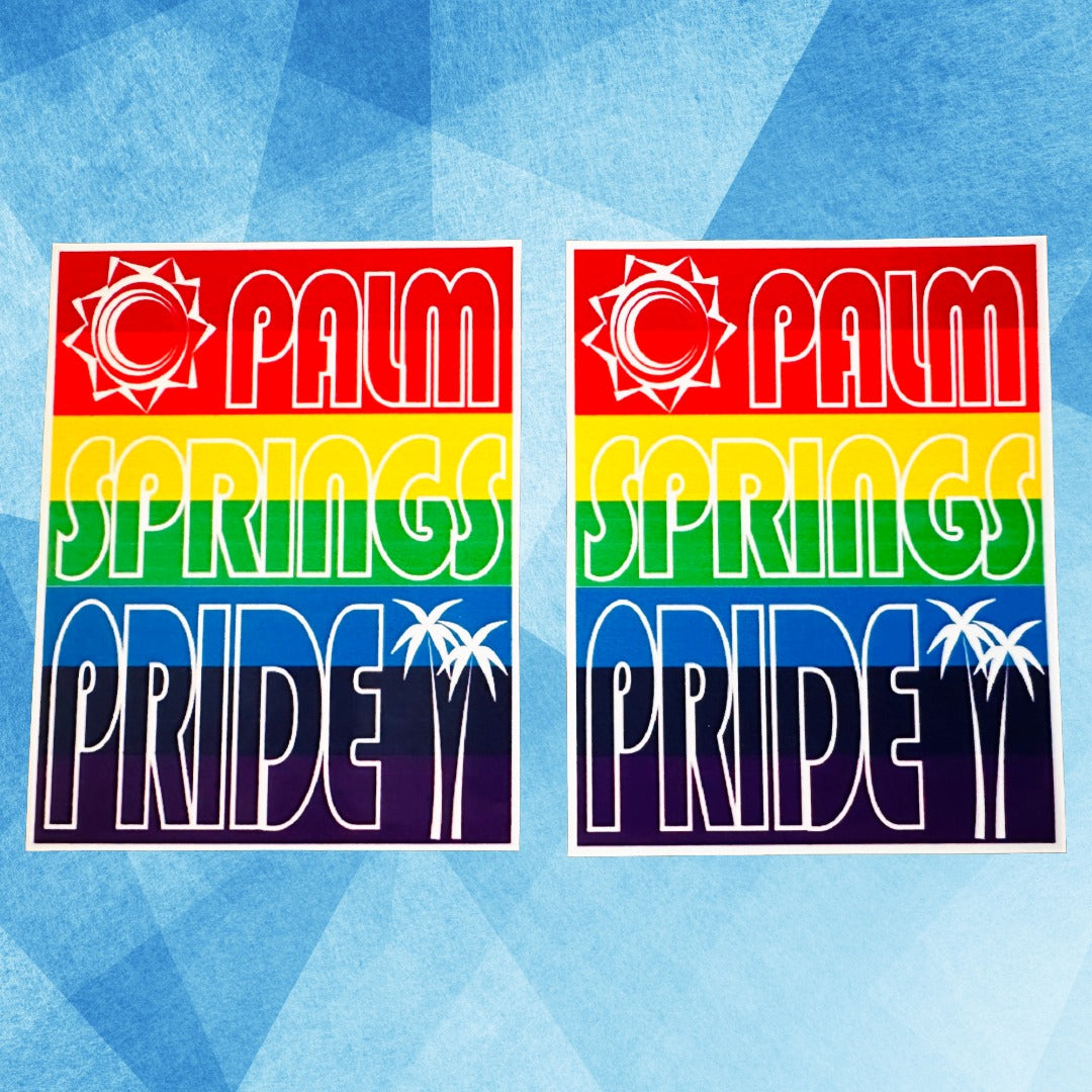 PALM SPRINGS California PRIDE Rainbow Stickers glossy decals