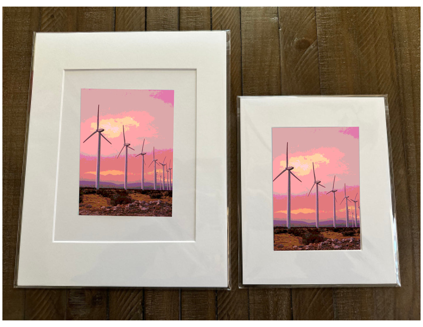 Palm Spring Desert Landscape WINDMILLS Framed Printed Artwork Home Decor