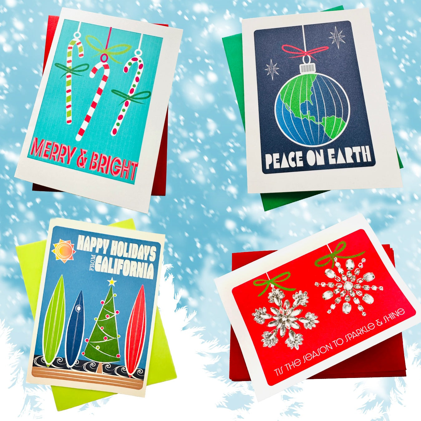 Tis the Season to Sparkle & Shine Holiday Boxed Christmas card set of 10