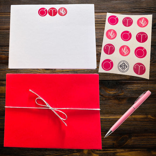 ARIES Element & Symbols Note Cards A2 Stationery set of 10