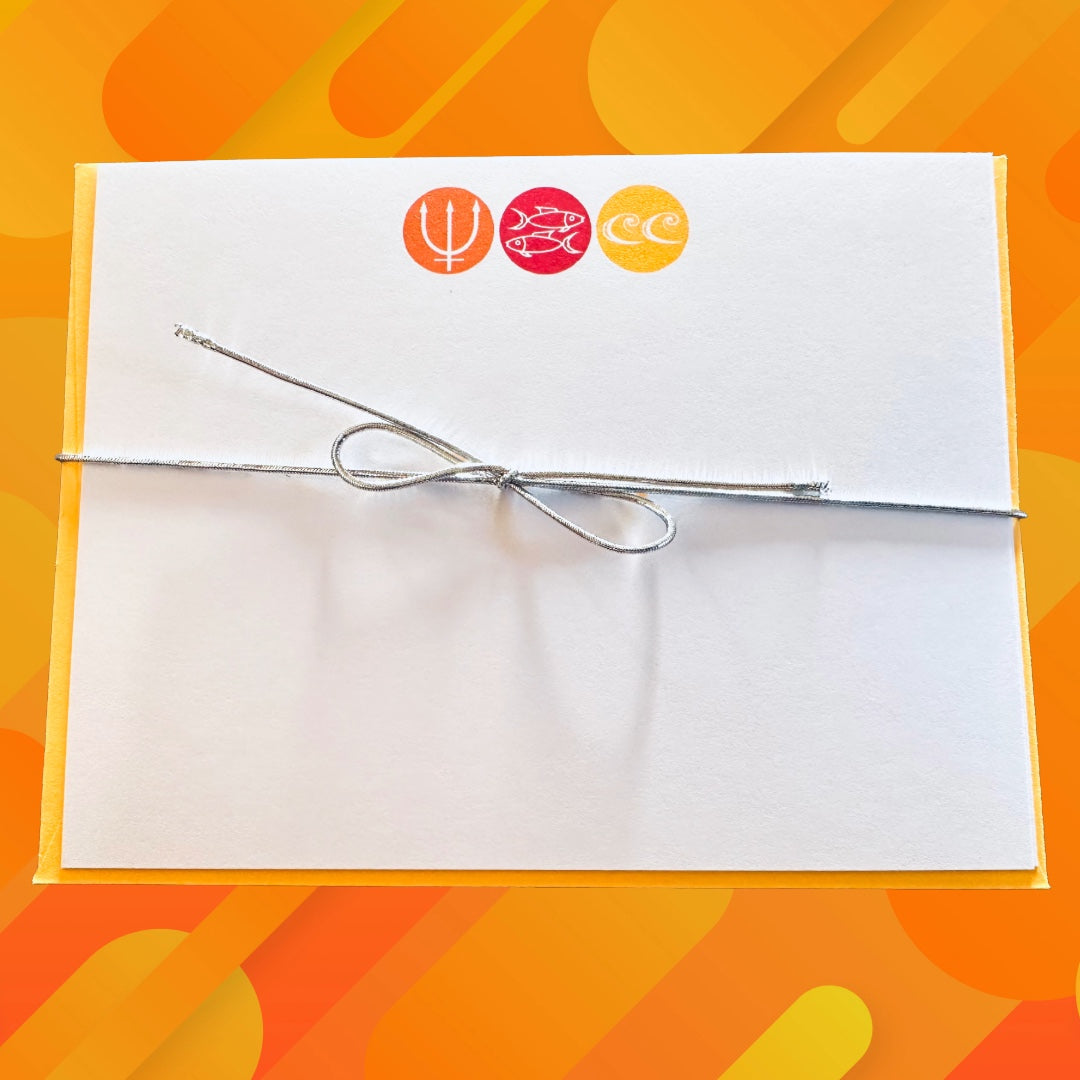 PISCES Element & Symbols Note Cards A2 Stationery set of 10