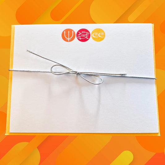 PISCES Element & Symbols Note Cards A2 Stationery set of 10