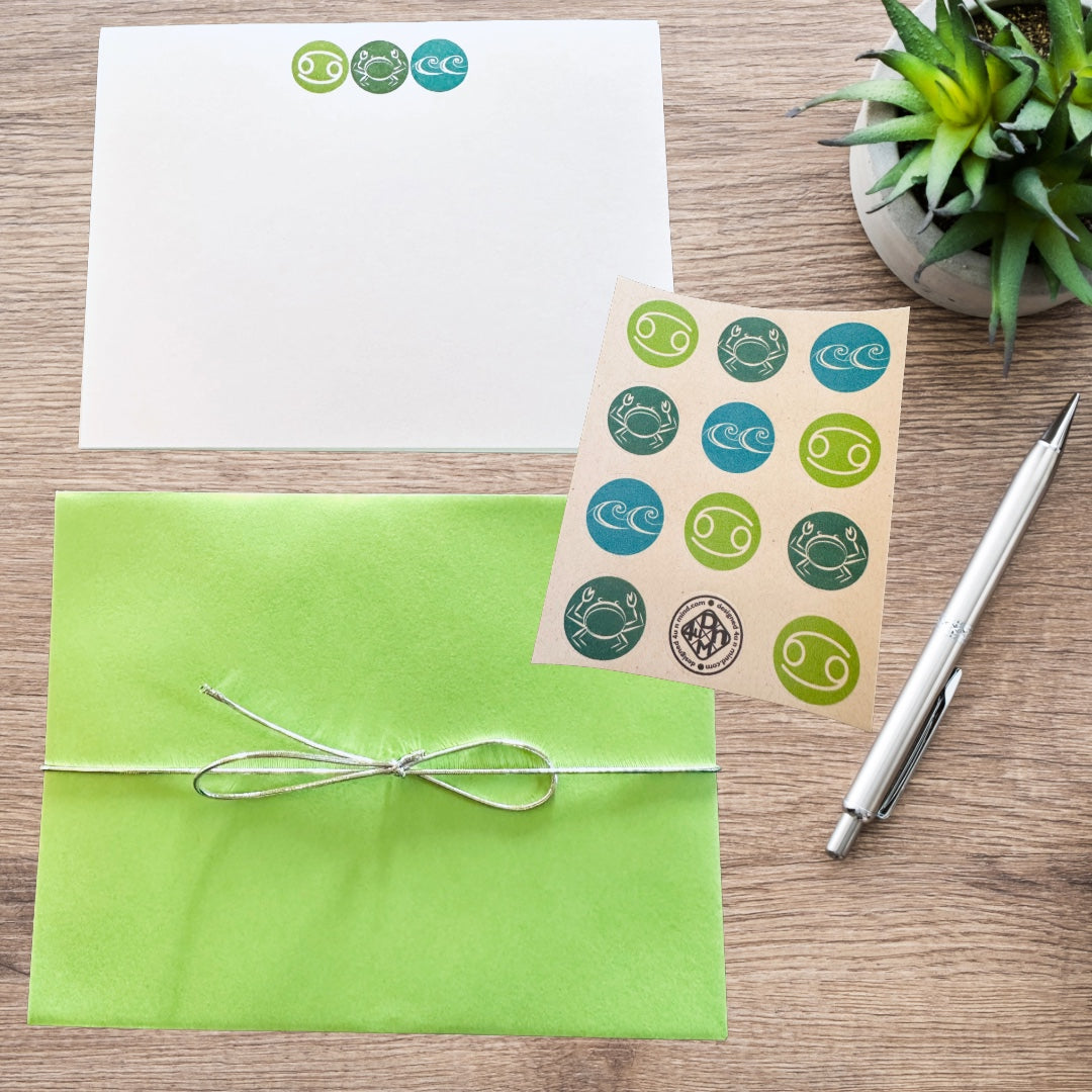 CANCER Element & Symbols Note Cards A2 Stationery set of 10