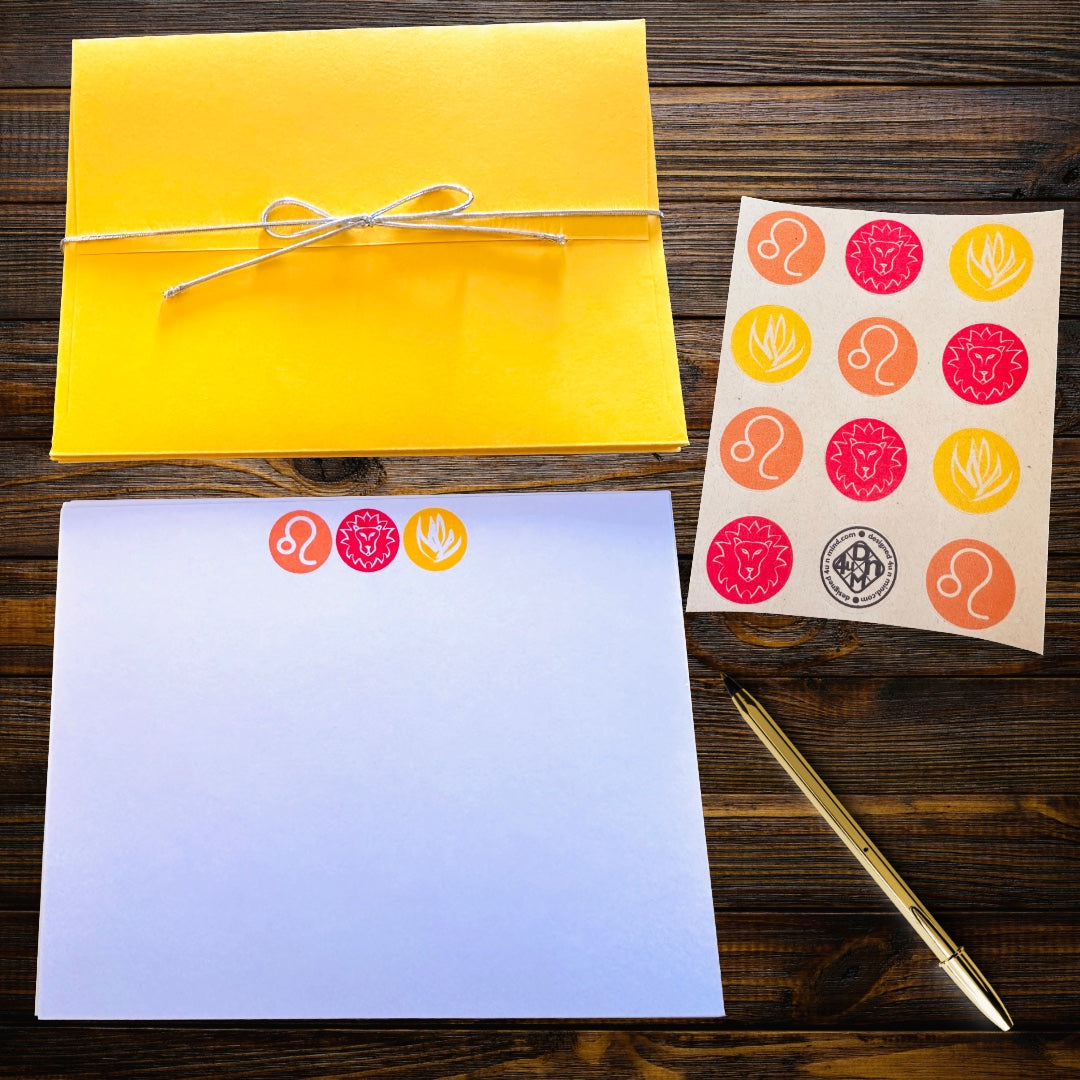 LEO Element & Symbols Note Cards A2 Stationery set of 10