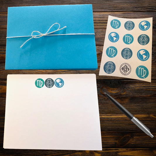 VIRGO Element & Symbols Note Cards A2 Stationery set of 10