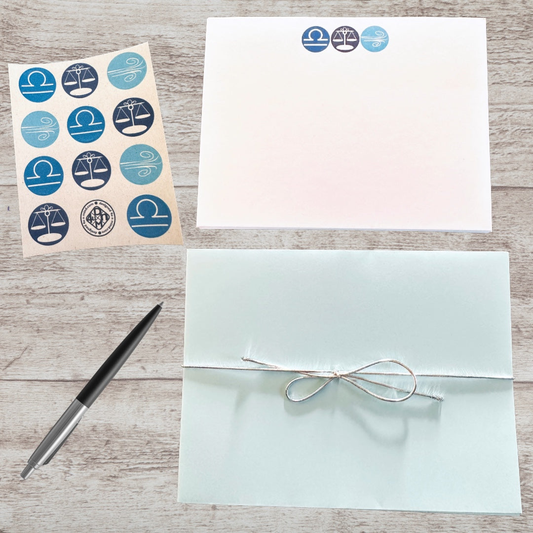 LIBRA Element & Symbols Note Cards A2 Stationery set of 10
