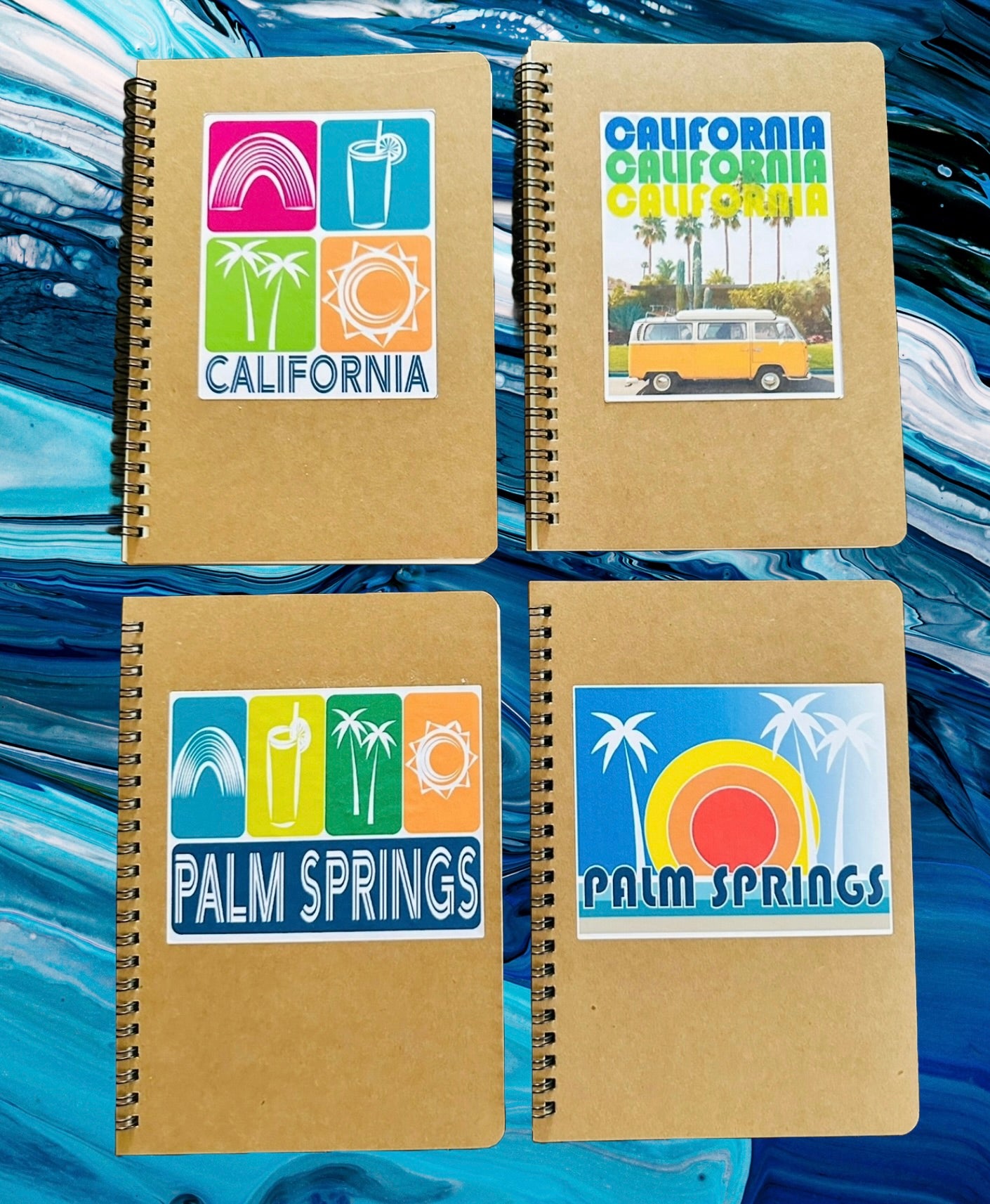 Palm Springs Icons Spiral Kraft A5 8.25x5.5 Journal Sketch Home Office School or Travel notebook