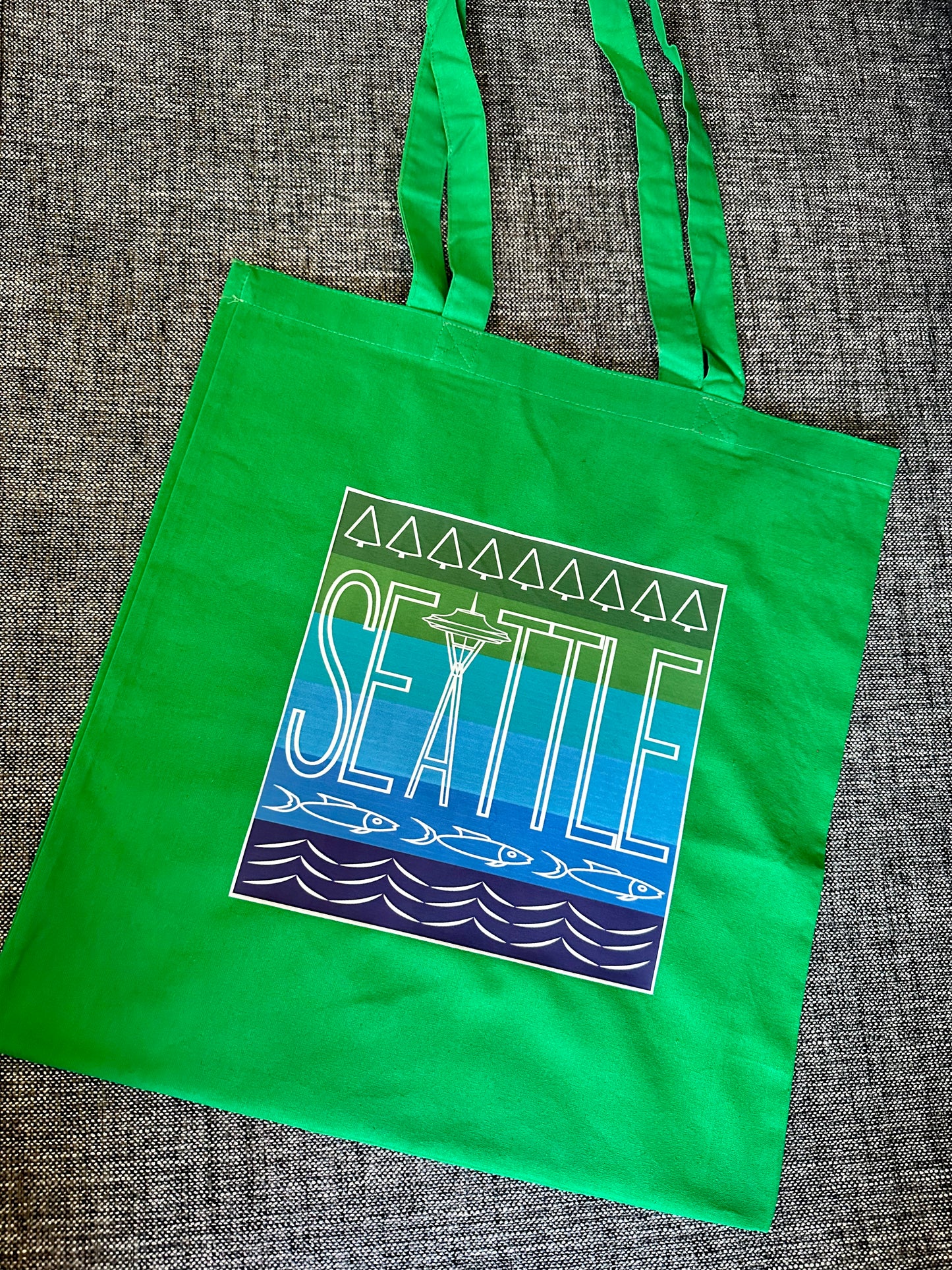 SEATTLE Space Needle Graphic Unisex Cotton Reusable Tote Bag